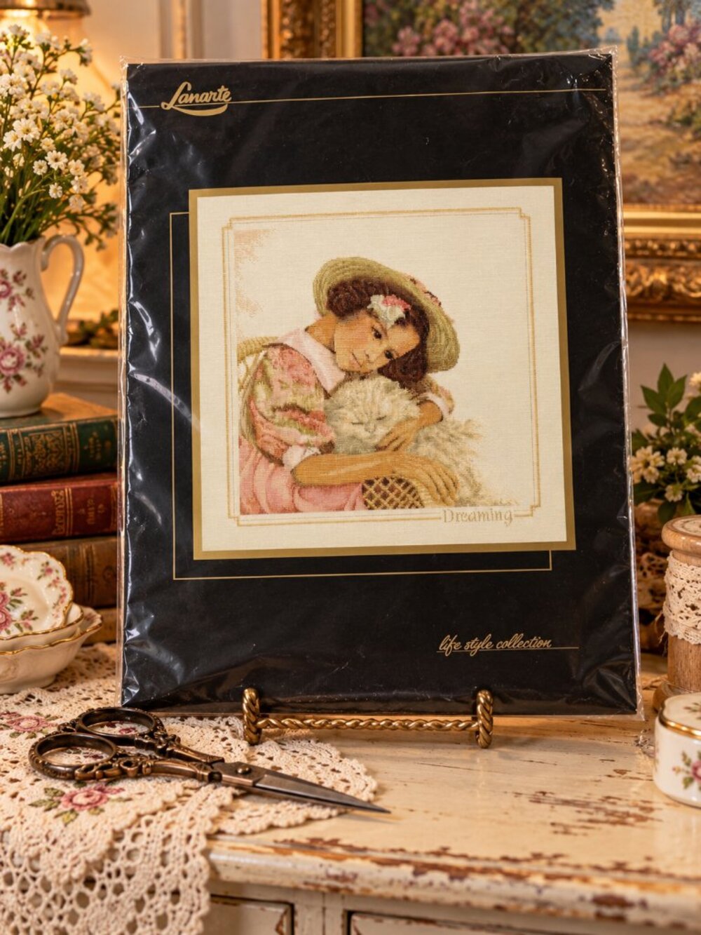 Rare Lanarte Dreaming Cross Stitch Kit #33783 Dutch 14¼" x 14¼" NOS